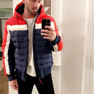 Red White and Blue Puffer Jacket